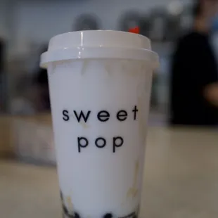 a cup of bubble tea