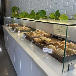 a variety of pastries on display