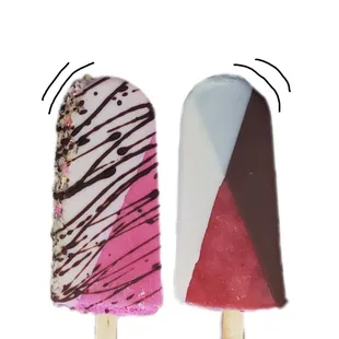 two pops with different flavors