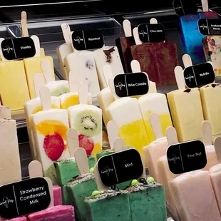 Variety of popsicles