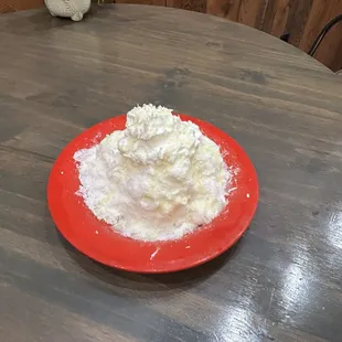 Coconut shaved ice cream.