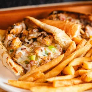 Smoked Chicken Philly (Also steak, brisket and turkey available)