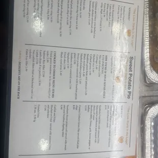 menu