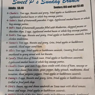 Brunch Menu