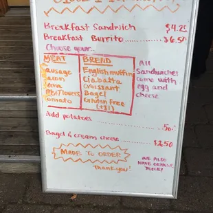 menu