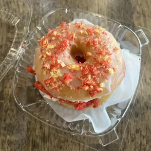 Hot Cheetos donut with cream cheese!