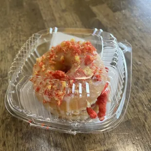 Hot Cheetos donut with cream Cheese