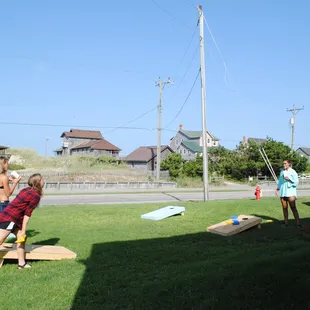 Girls having fun outside.