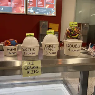 Ice Cream Sizes