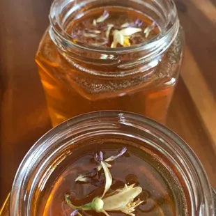 three jars of honey