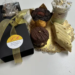 a variety of desserts