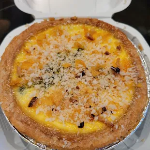 Darkside savory pie   Think quiche with quinoa.  One of my favorites!