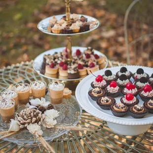 Mini Brownie Bires, Tartlets, Dessert Shots