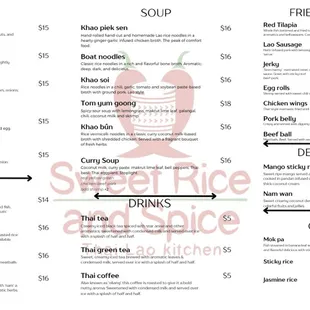 Sweet Rice and Spice Menu