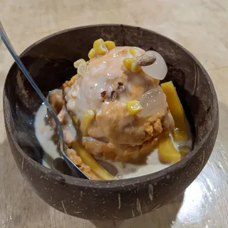 Coconut Ice Cream w/ Toppings