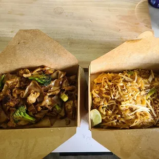 Pad See Ew and Pad Thai