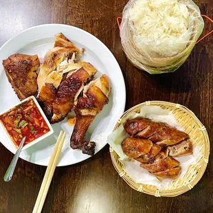 THAI FIRE CRISP CHICKEN: The magic is in the savory crispy skin! Enjoy fragrant Thai marinated slow roasted chicken legs.