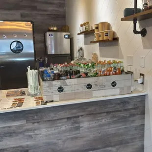 Order and pay at counter, Bottled drink selection