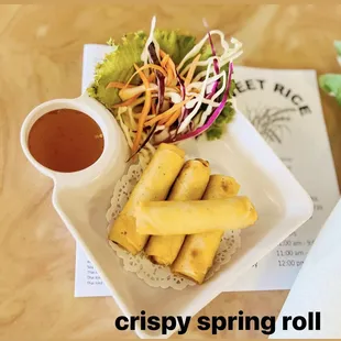 crispy spring roll with dipping sauce