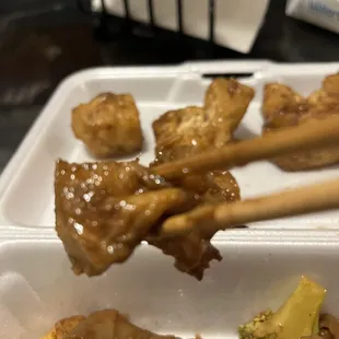 Tofu hollow inside and terrible