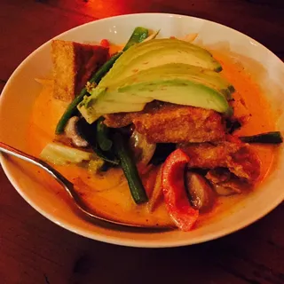 Tofu Avocado Curry Dinner