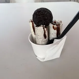 Kid size with Oreo and chocolate on top