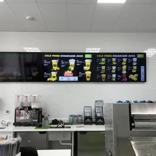 the menu of a fast food restaurant