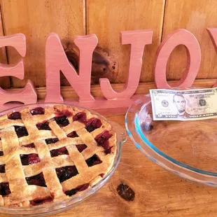 You can get a Slice of Pie anytime.  You can also call ahead and order in advance a Whole Pie.  So a $5 deposit is for the glass pan.