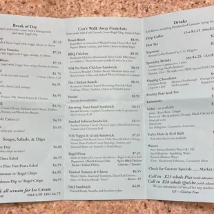 Menu (back), April 2022