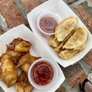 Blue crab Rangoon and dumplings