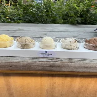 a variety of ice creams