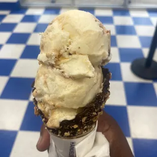 Pralines and cream. They have a minimum of two scoop requirement for certain cones.