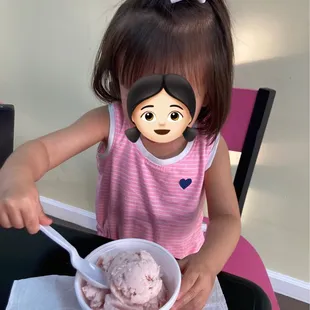 One scoop of strawberry