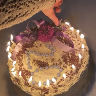 Round fudge cake with vanilla buttercream