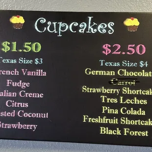 price of cupcakes