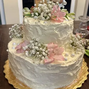 First Communion Cake. My daughter could not resist the frosting ‍ (can't say I blame her but ) and we had to fix a little.
