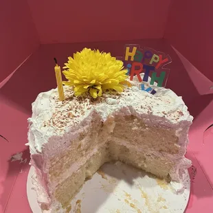the inside of a birthday cake