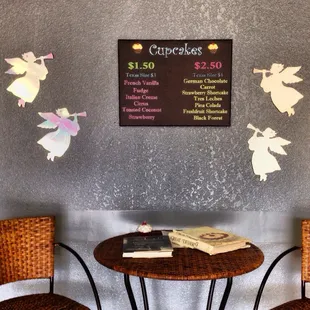 Cupcake menu