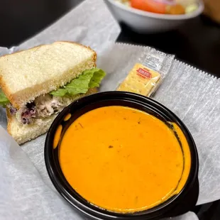 Outlaw Chicken Salad Sandwich &amp; Tomato Bisque