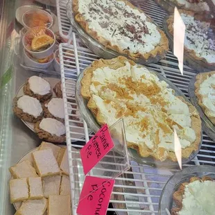 Desserts galore. The best pies around! My fave- Coconut creme.