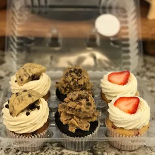 a variety of cupcakes
