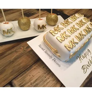 Custom Michael Kors wallet cake and mini apples