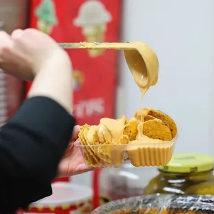 Nachos w/ cheese. You can also add chili or jalapeños.