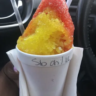 Strawberry cheesecake and ice cream snowball