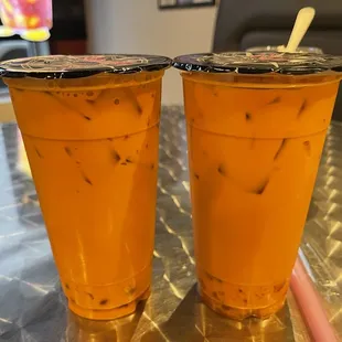 Thai Milk Tea with crystals boba