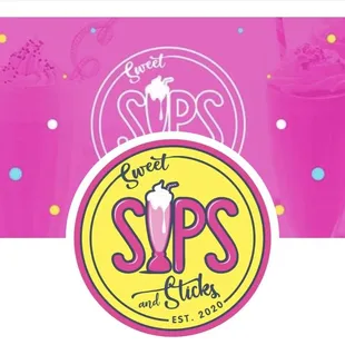 a pink background with a cup of milkshake