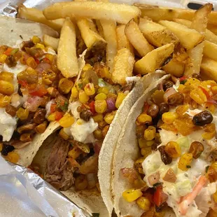 I Love Texas Tacos with fries