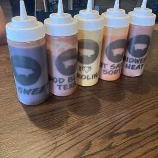 Sauces on the table....