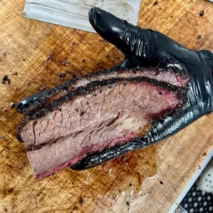 a piece of meat on a cutting board
