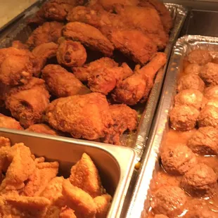 trays of fried food